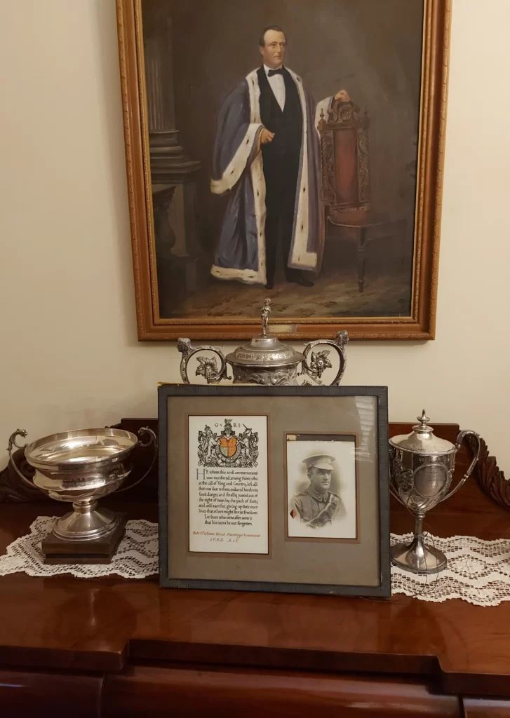 William Kenwood memorial scroll at Lydham Hall